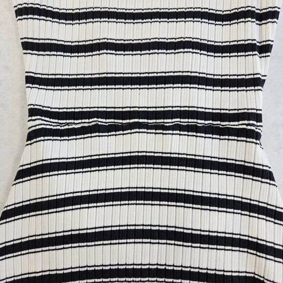 Volcom Mini Dress Womens M Black White Stone Stripe Open Back Stretch Summer - Picture 16 of 16